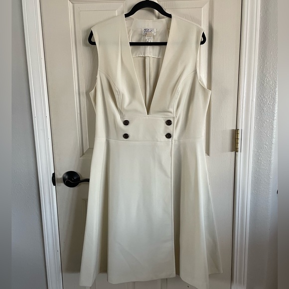 Vintage Paul of California White Mid Length Dress, Sz 18 - Picture 1 of 16